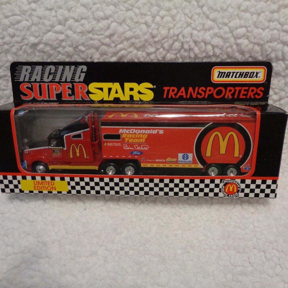 Bill Elliott McDonald's Racing Super Stars Matchbox Transporters Limited Edition